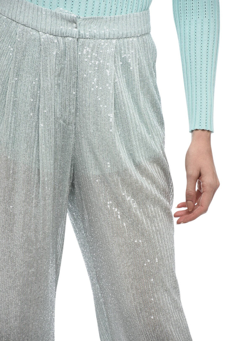 Green Straight Pleated Pants 3