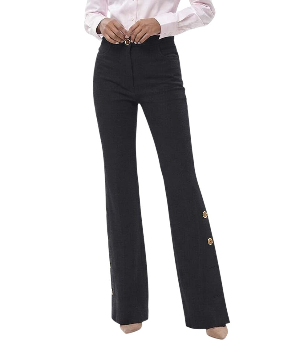 Black Bootcut Flat Front Pants 1