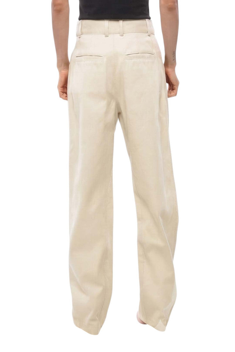 Beige Straight Flat Front Pants 2