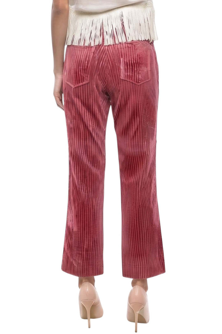Pink Flared Flat Front Pants 2