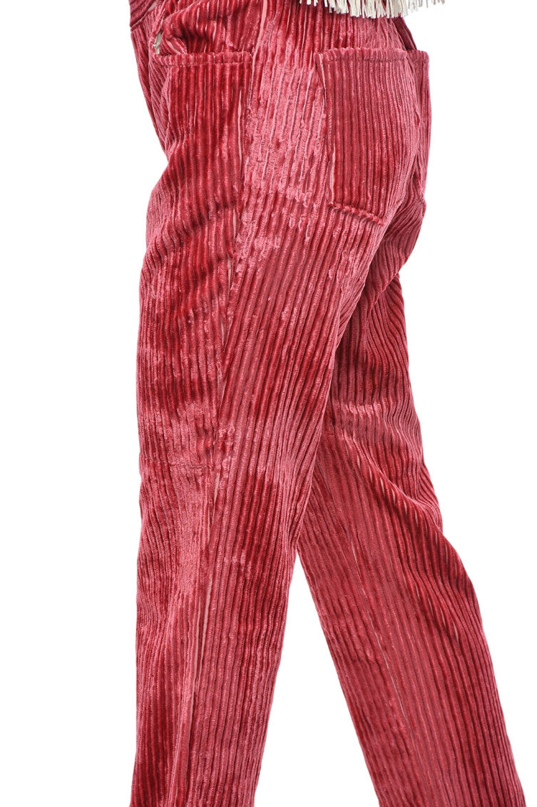 Pink Flared Flat Front Pants 3