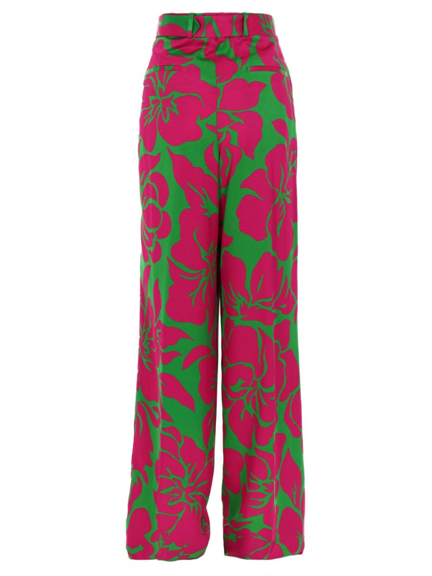 Multicolor Flared Flat Front Pants 2