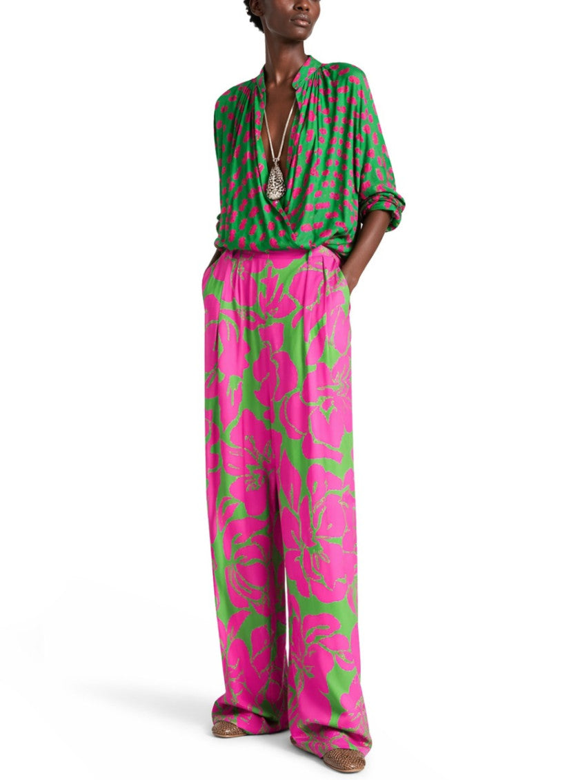 Multicolor Flared Flat Front Pants 3