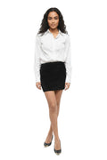 Black Solid Above Knee Skirt 1