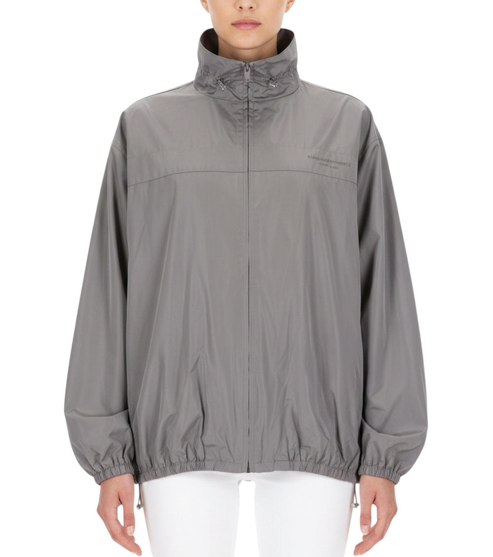 Grey Mock Collar Jacket 1