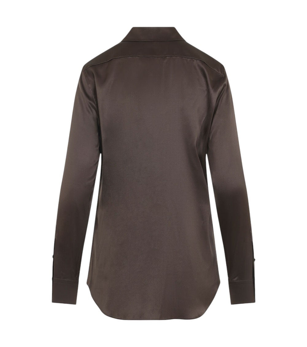 Dark Brown Regular Solid Shirt 2
