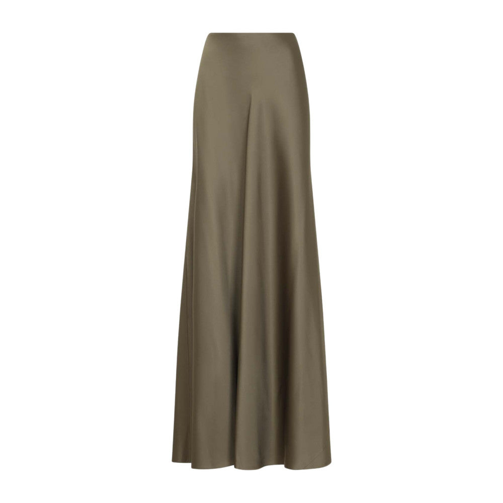 Brown Solid Ankle Length Skirt 1