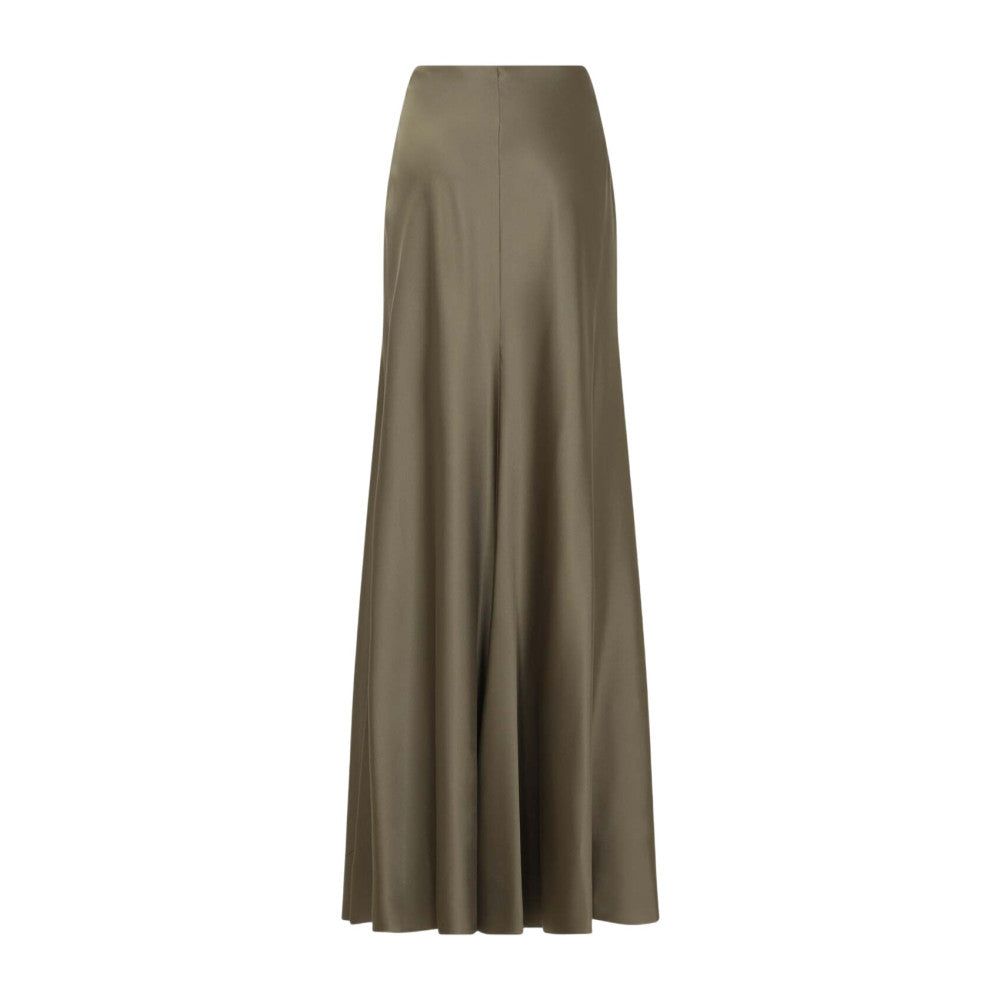 Brown Solid Ankle Length Skirt 2