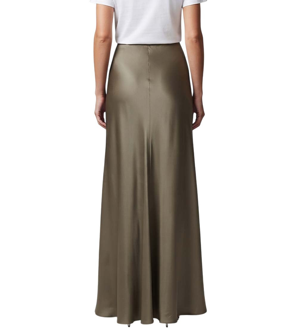 Brown Solid Ankle Length Skirt 3