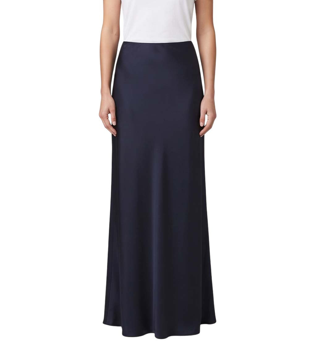 Navy Solid Ankle Length Skirt 3