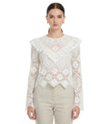 White Lace Round Neck Top 1