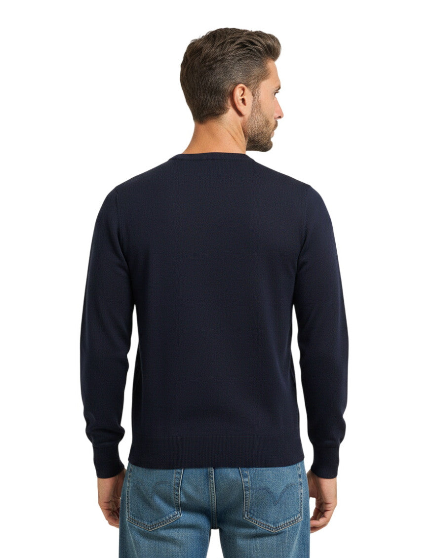 Dark Blue Crew Neck Sweater 2