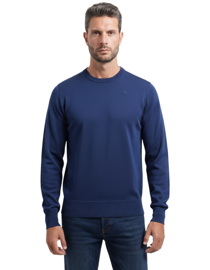 Navy Blue Crew Neck Sweater 1