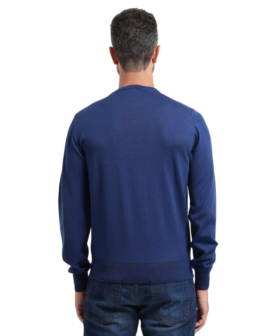 Navy Blue Crew Neck Sweater 2