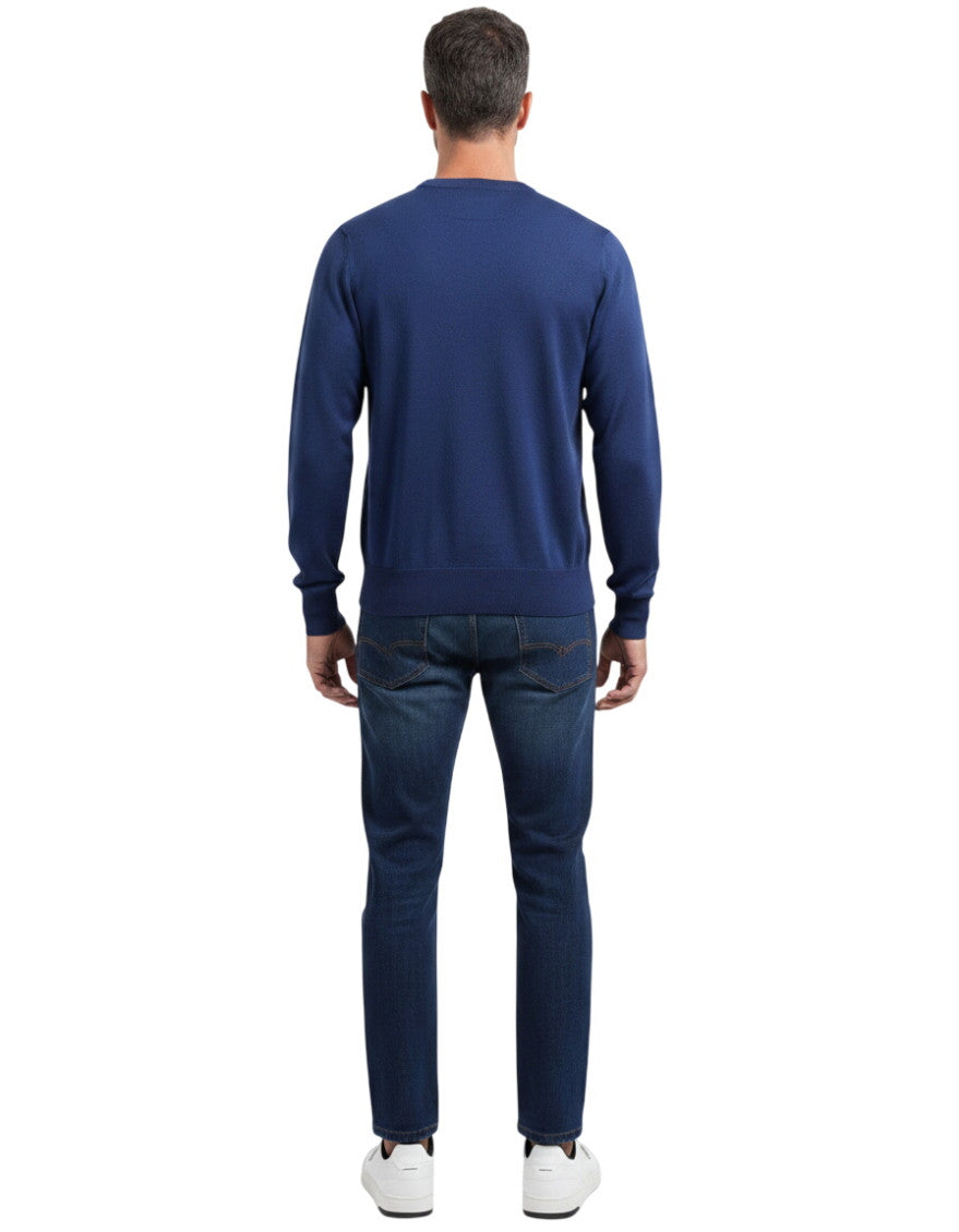 Navy Blue Crew Neck Sweater 3