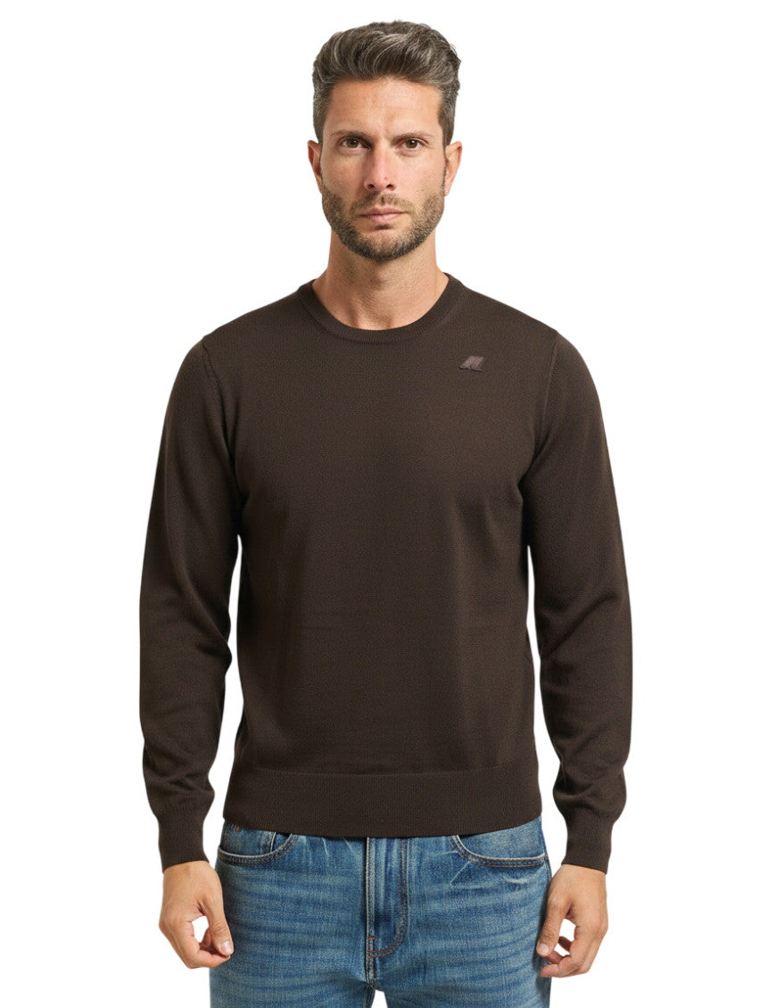 Dark Brown Crew Neck Sweater 1