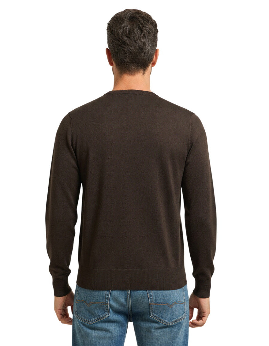 Dark Brown Crew Neck Sweater 2
