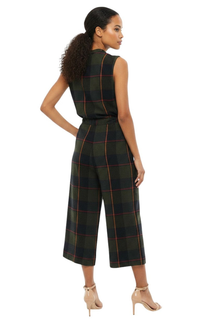 Green Checks Crew Neck Jumpsuit 2