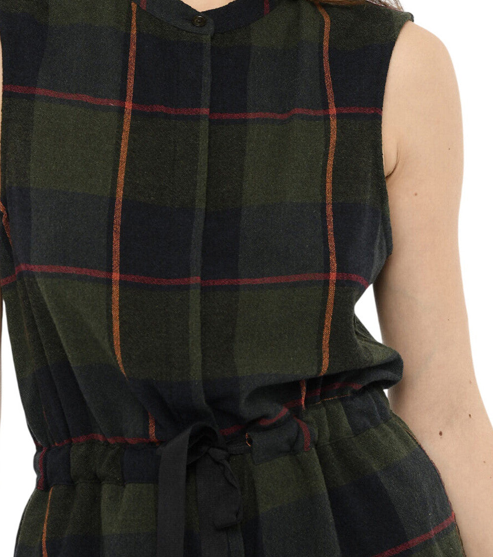 Green Checks Crew Neck Jumpsuit 3