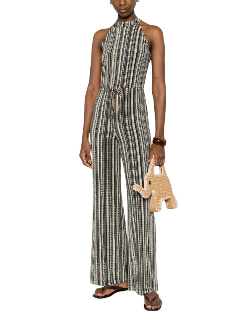 Green Stripes Halter Neck Jumpsuit 2