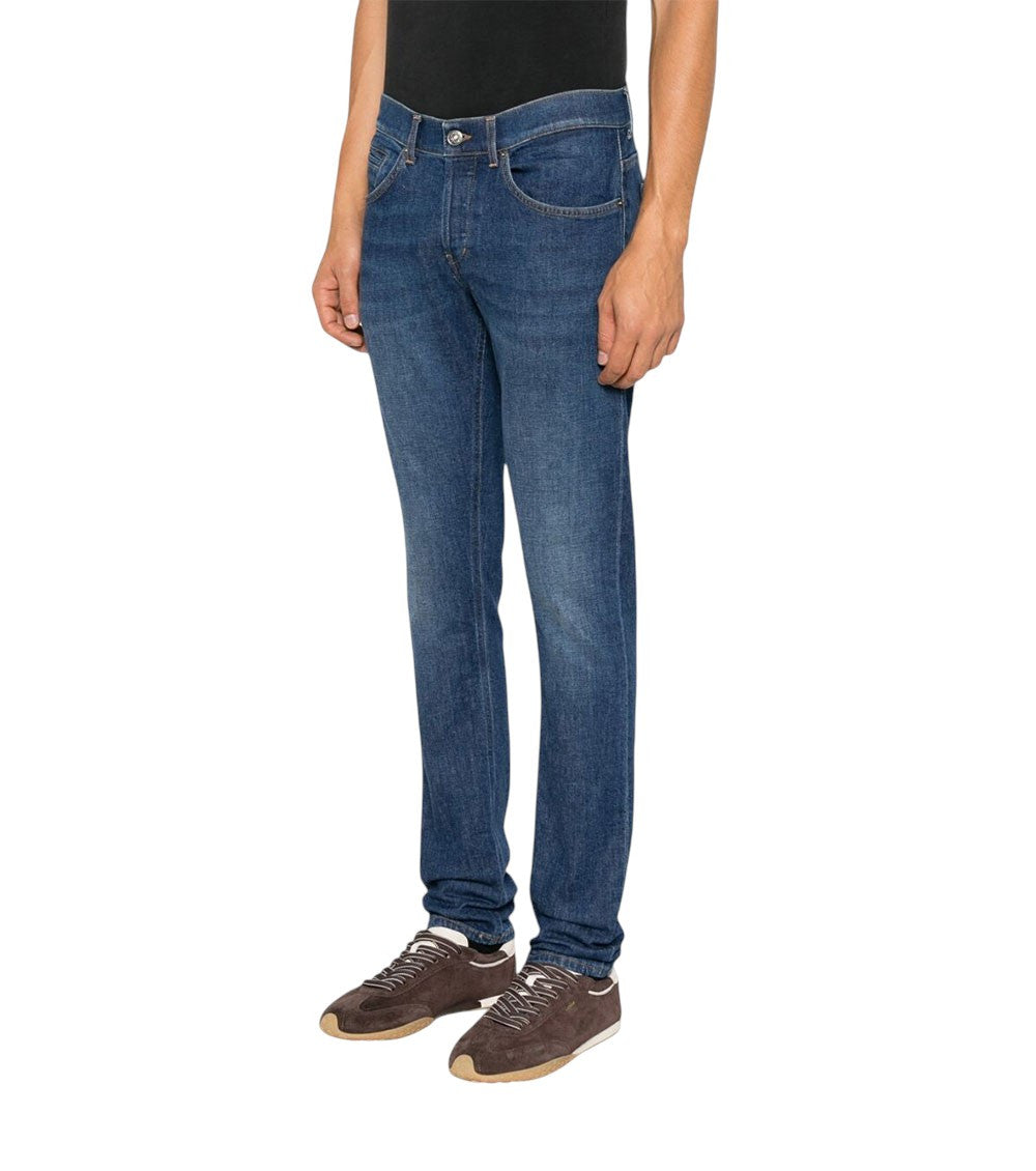 Blue Slim Mid Rise Jeans 3