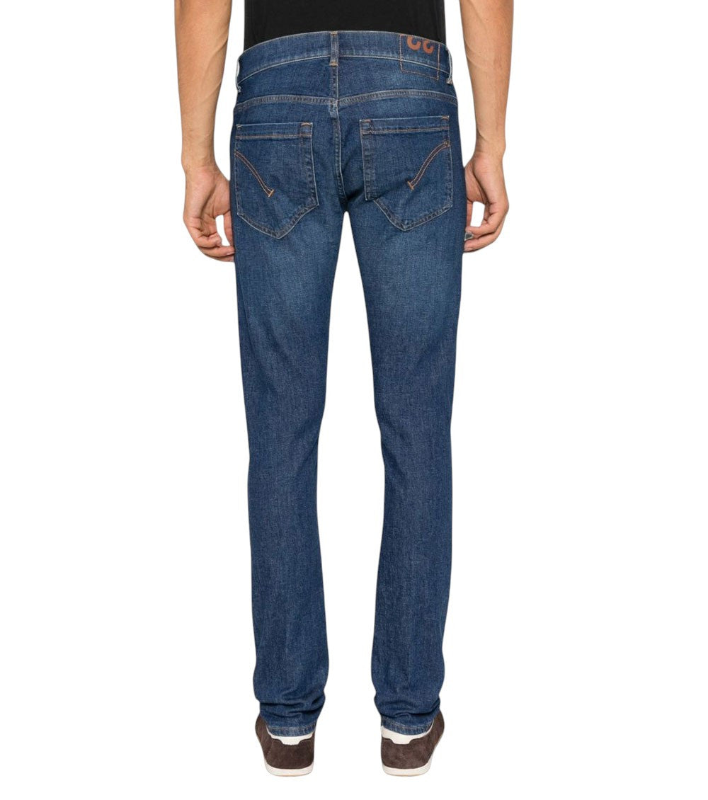 Blue Slim Mid Rise Jeans 4