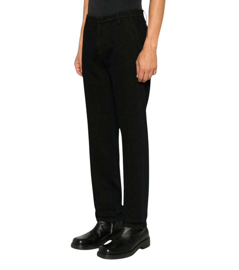 Black Straight Mid Rise Jeans 2