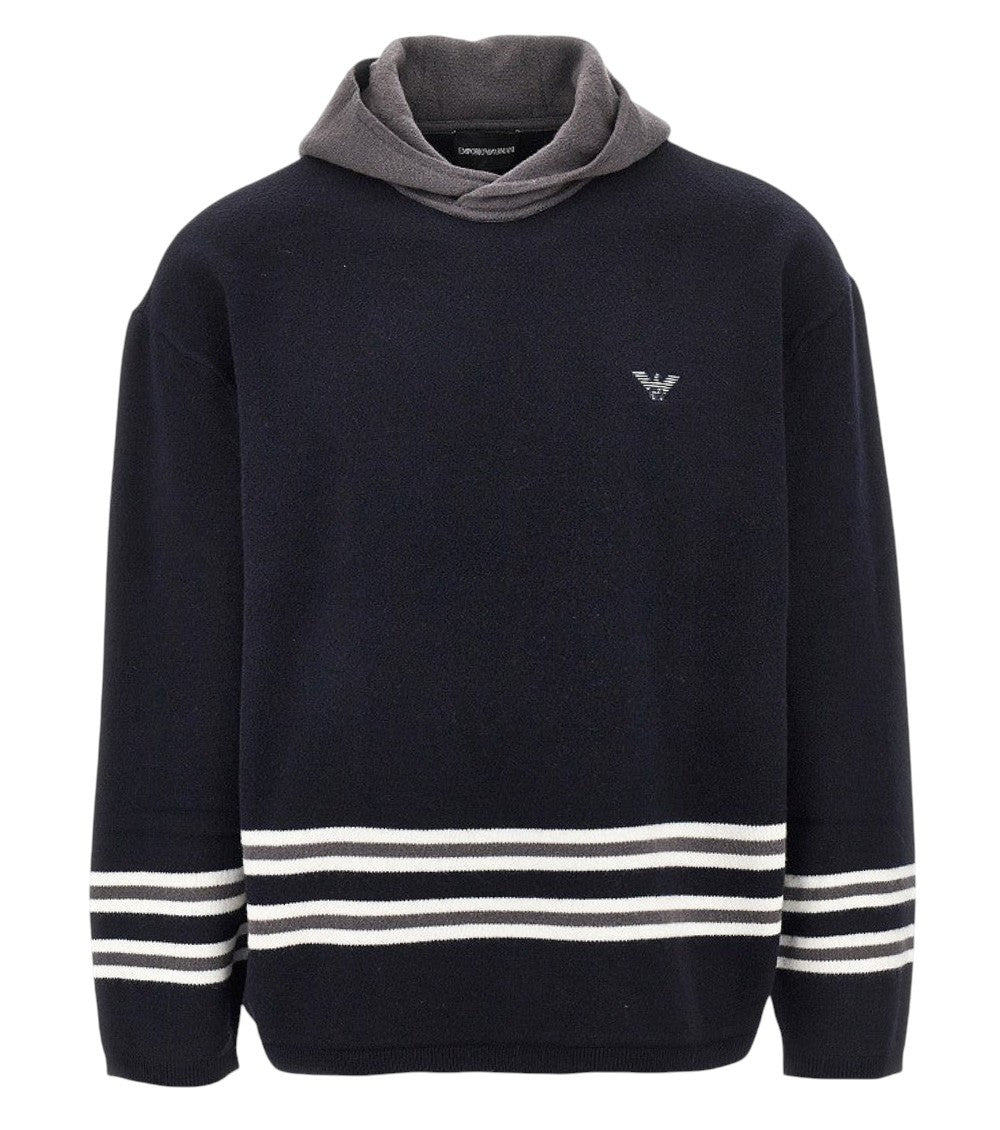 Dark Blue Hooded Sweater 1