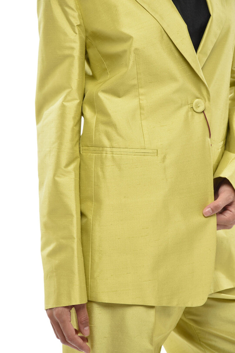 Green Notched Lapel Blazer 3