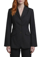 Black Notched Lapel Blazer 1