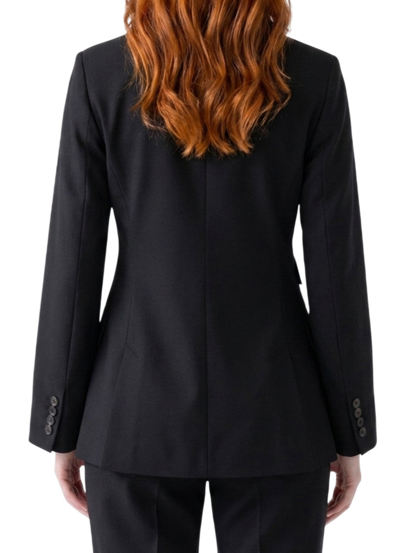 Black Notched Lapel Blazer 2