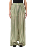 Green Loose Flat Front Pant 1