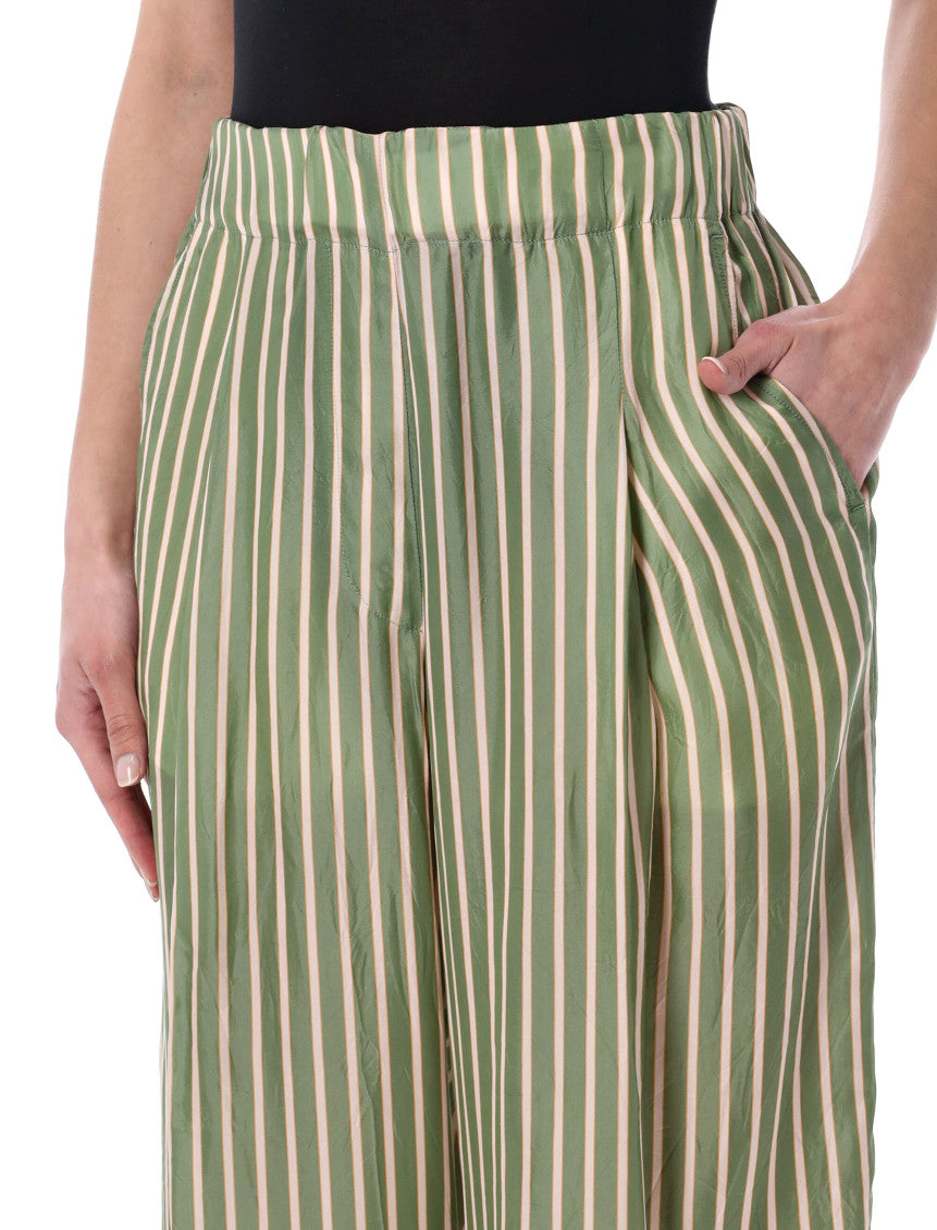 Green Loose Flat Front Pant 3