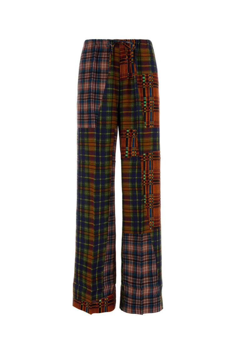 Multicolor Straight Flat Front Pants 1