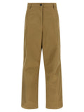 Beige Tapered Pleated Pants 1