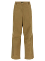 Beige Tapered Pleated Pants 1