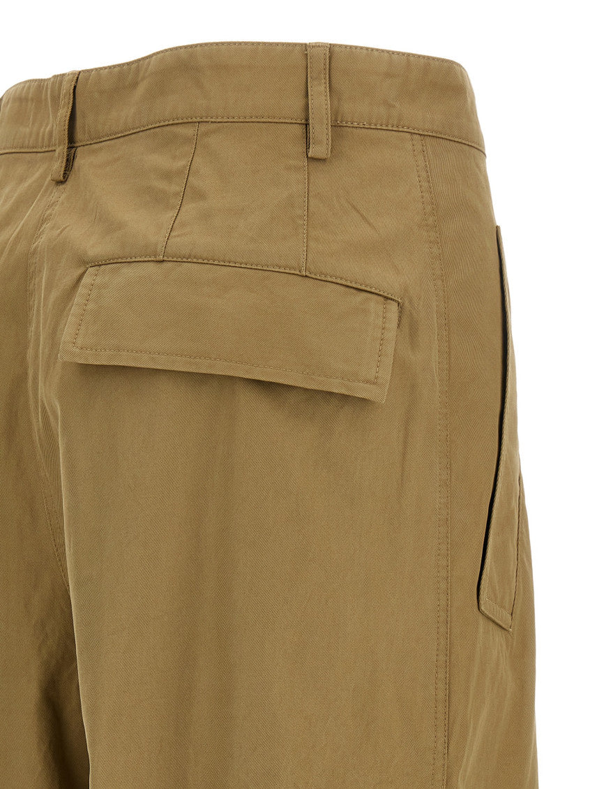 Beige Tapered Pleated Pants 4
