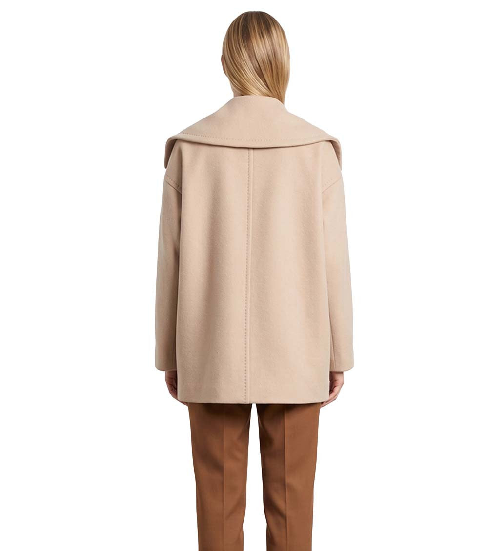 Beige Notched Lapel Blazer 2