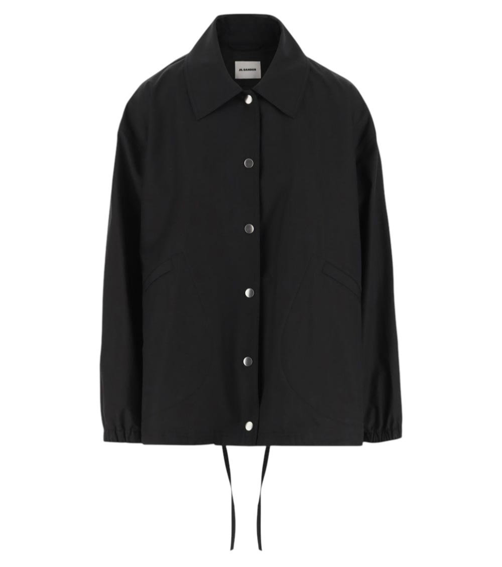 Black Logo-print Cotton Shirt Jacket 1