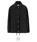 Black Logo-print Cotton Shirt Jacket 1