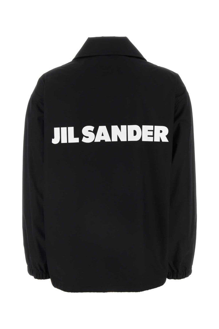 Black Logo-print Cotton Shirt Jacket 2