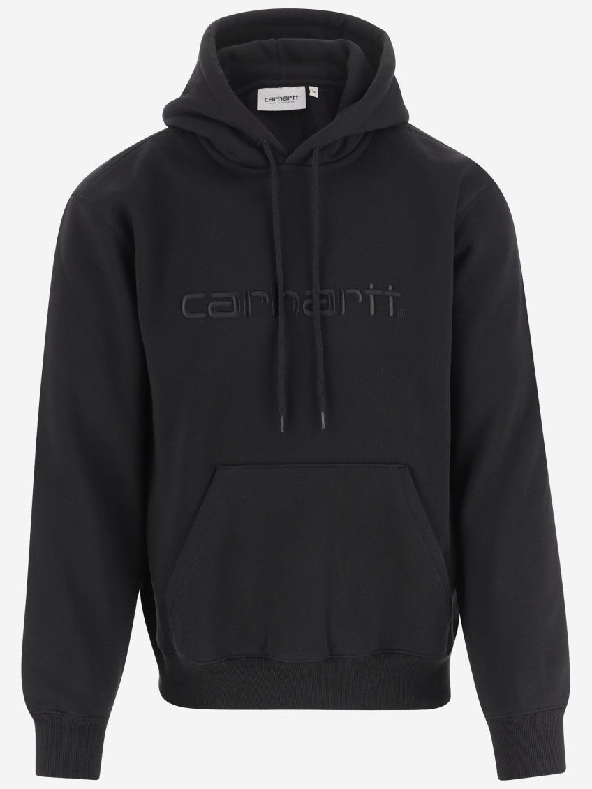 Black Embroidered Logo Hoodie 1