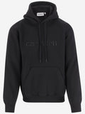 Black Embroidered Logo Hoodie 1