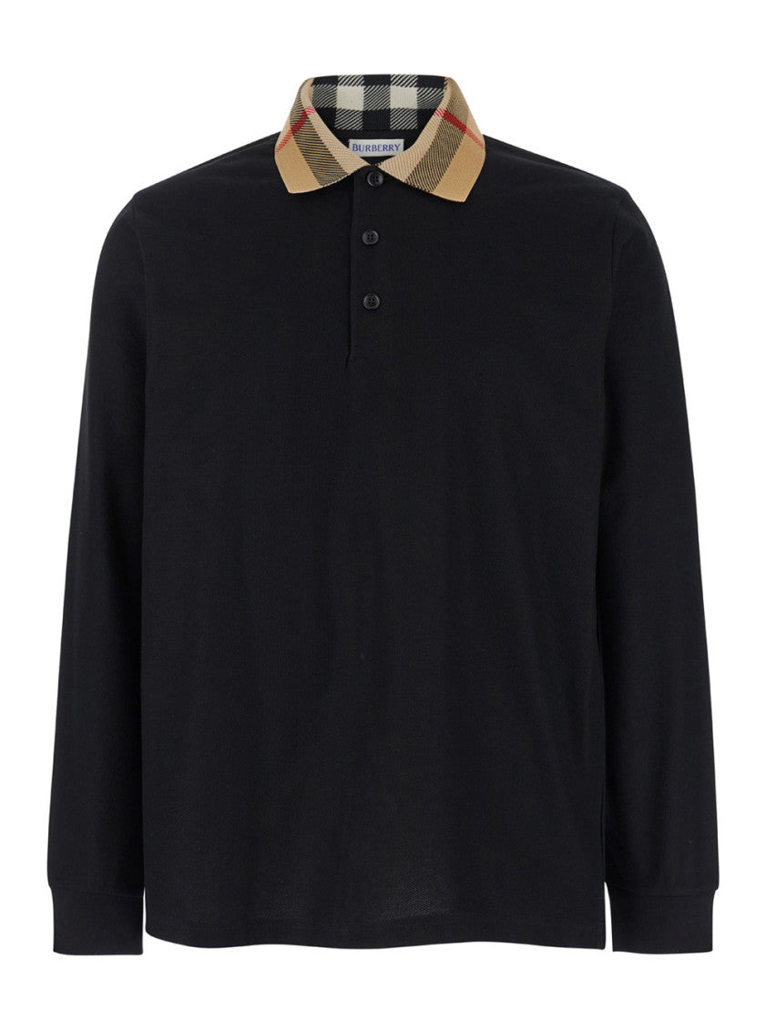 Black Logo Piquet Polo Shirt 1