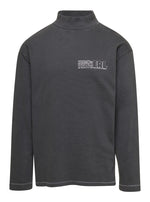 Black Grey Printed Logo Pullover 1
