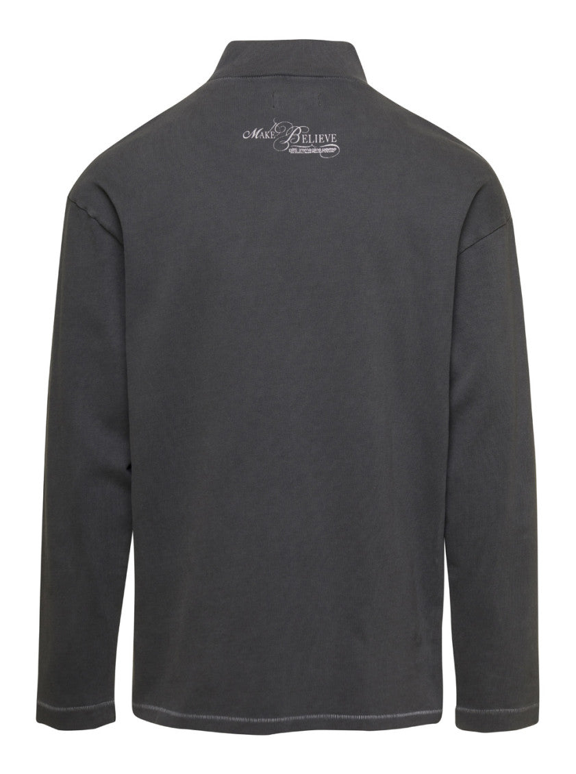 Black Grey Printed Logo Pullover 2