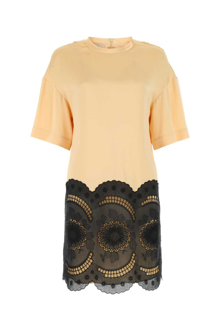 Light Pink Lace-embroidered Minidress 1