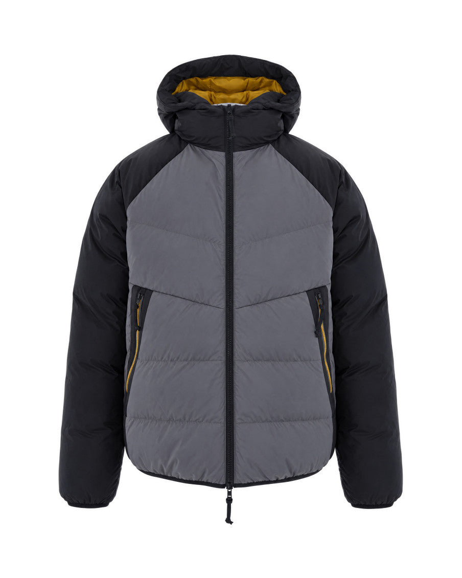 Grey Color Block Hood Jacket 1