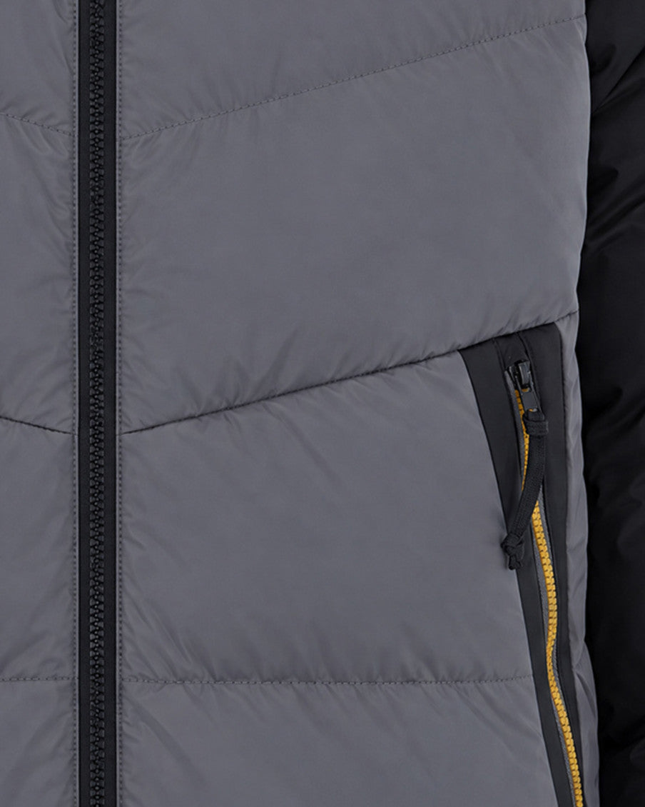 Grey Color Block Hood Jacket 3