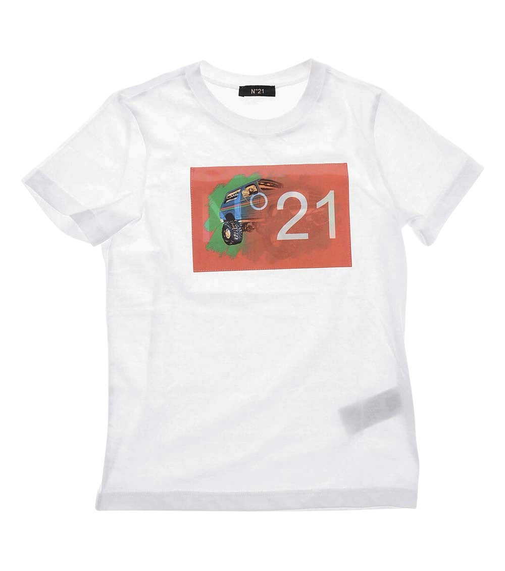 Boys White Graphic T-Shirt 1